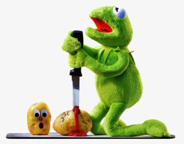 Potatoes, Knife, Ketchup, Blood, Murder, Funny, Kermit - Kermit With A Knife, HD Png Download, Free Download