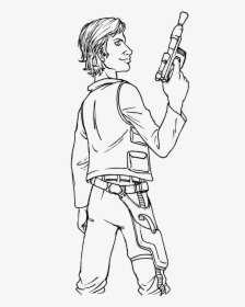 Top 25 Free Printable Star Wars Coloring Pages Online - Simple Han Solo Drawing, HD Png Download, Free Download
