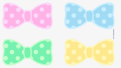 Dot Pastel Bows Clip - Polka Dot Bow Clipart, HD Png Download, Free Download