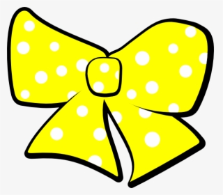 With Dots Clip Art - Yellow Polka Dot Bow Clipart, HD Png Download, Free Download