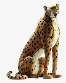 Sitting Cheetah Transparent Image - Life Size Cheetah Stuffed Animals, HD Png Download, Free Download