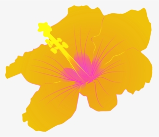 Yellow Hibiscus Clip Art, HD Png Download, Free Download