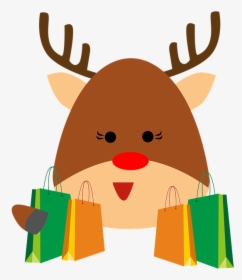 Reindeer, Shopping, Antler, Christmas, Character - Shopping Bag Vector, HD Png Download, Free Download