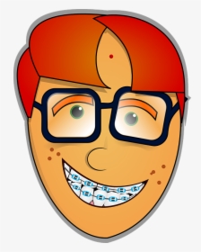 Guy, Head, Nerd, Glasses, Red, Red Hair, Man, Person - Nerd Face Cartoon, HD Png Download, Free Download