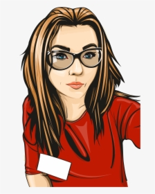 Wearing Glasses Png - Cartoon Girl With Eyeglasses, Transparent Png, Free Download