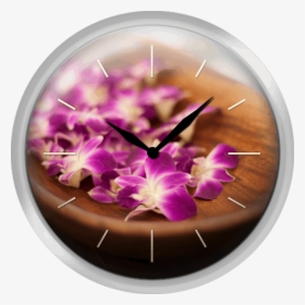 Fuchsia Hawaiian Flowers In A Bowl - Wall Clock, HD Png Download, Free Download