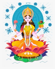 Maha Lakshmi Puja Png Free Download - Drawing On Dhanteras, Transparent Png, Free Download