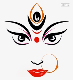 Durga Maa Face Drawing , Png Download - Durga Maa Face Drawing, Transparent Png, Free Download