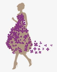 Transparent Woman In Dress Silhouette Png - Purple Dress Silhouette Png, Png Download, Free Download