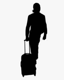 People With Luggage Silhouette" 								 Title="people - Silhouette, HD Png Download, Free Download