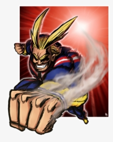 Bnha Action Shot - All Might In Action, HD Png Download, Free Download