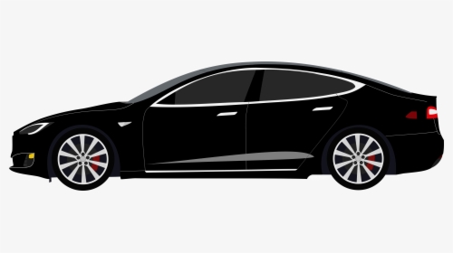 Black Tesla Model S Clipart - Tesla Model X Vector, HD Png Download, Free Download