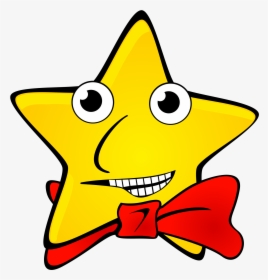 Yellow Star With Red Bow 1 25 Magnet - Funny Stars, HD Png Download, Free Download