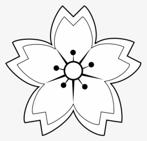 Flower, Petals, Star, Symetry - Cherry Blossom Japanese Drawing, HD Png Download, Free Download