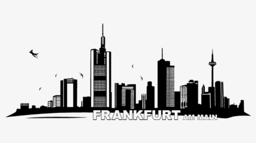Skyline Frankfurt Skyscraper Wall Decal Cityscape - Frankfurt Am Main Skyline Comic, HD Png Download, Free Download