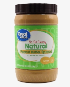 Great Value Natural Creamy Peanut Butter Nutrition, HD Png Download, Free Download