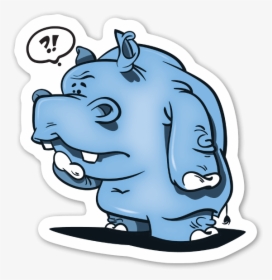Confused Hippo Sticker, HD Png Download, Free Download