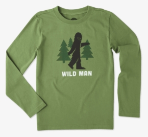 Boys Wild Man Bigfoot Long Sleeve Tee - Long-sleeved T-shirt, HD Png Download, Free Download