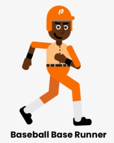 Baseball Base Runner - Cartoon, HD Png Download, Free Download