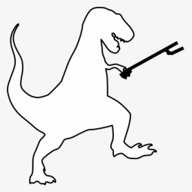 Ot Trex Svg Clip Arts - White Dinosaur Silhouette Png, Transparent Png, Free Download