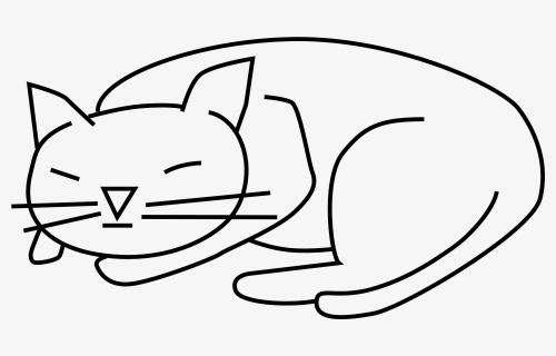Transparent Cat Png Image - Outline Of Sleeping Cat, Png Download, Free Download