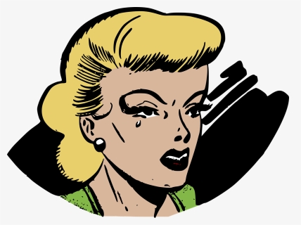 Cry, Crying, Emotion, Female, Retro, Sad, Sadness - Pop Art Comic Clipart, HD Png Download, Free Download