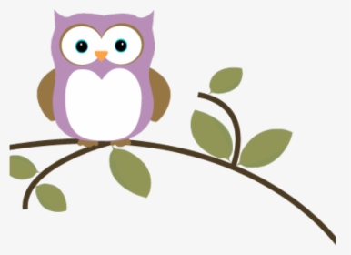 Leafy Branch Cliparts - Purple Cute Owl Clipart, HD Png Download, Free Download
