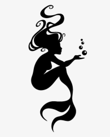 Premium Vector  Beautiful mermaid silhouette with crescent moon and stars  in profile isolated boho chic tattoo sticker or print design vector  illustration