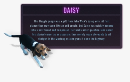Garage Car Panel Daisy - Puppy John Wick Daisy The Beagle, HD Png Download, Free Download