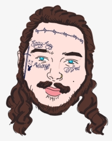 Transparent Tattoo Parlor Clipart - Post Malone Face Tattoos Png, Png Download, Free Download