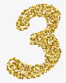 #3 #gold #glitter #sparkle - Gold Glitter Numbers Png Transparent, Png Download, Free Download