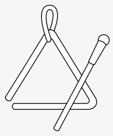 Triangle Instrument Line Art - Triangle Instrument Coloring Page, HD Png Download, Free Download