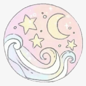 Pastel Wave Moon Tumblr - Circle, HD Png Download, Free Download