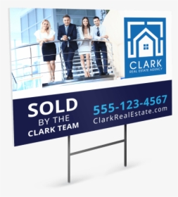Real Estate Sold By Yard Sign Template Preview - Banner, HD Png Download, Free Download