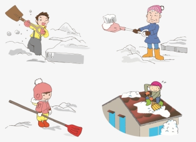 Shovelling Snow Clip Arts フリー イラスト 雪かき Hd Png Download Kindpng