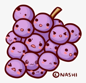 Grape Clipart Face Transparent - Kawaii Grapes, HD Png Download, Free Download