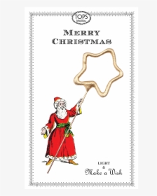 Sparkler Card Santa - Cartoon, HD Png Download, Free Download