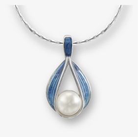 Nicole Barr Designs Sterling Silver Ribbon Necklace-blue - Locket, HD Png Download, Free Download