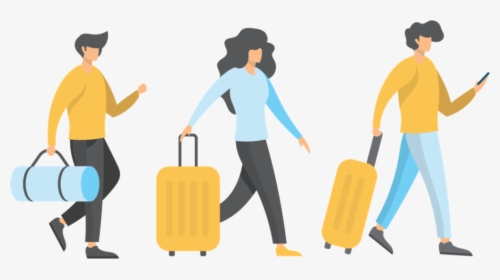 People With Luggage Png, Transparent Png, Free Download