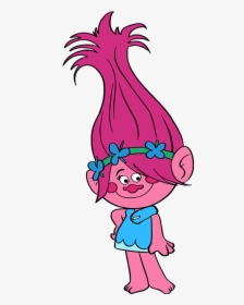 How To Draw Poppy From Trolls - Cartoon, HD Png Download, Free Download