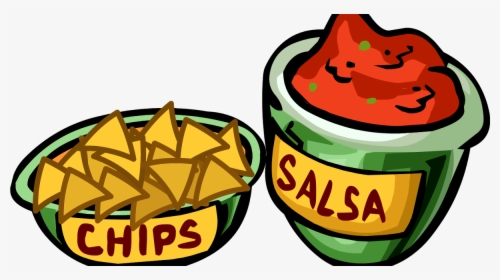 Nachos Drawing Chips And Dip Transparent Png Clipart - Chips And Salsa Cartoon, Png Download, Free Download