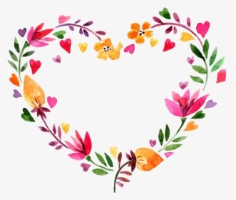 Free Valentine"s Day Free Flower Heart Wreath - Flower Heart Wreath, HD Png Download, Free Download
