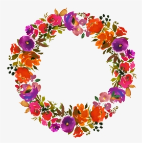 Hand Painted Three Color Flower Wreath Png Transparent - 母 の 日 素材 フリー, Png Download, Free Download