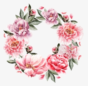 Flower Wreath Cluster Flowers Painting Hand-painted, HD Png Download, Free Download