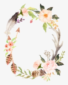 Wedding Invitation Wreath Watercolor Painting Poster - Wreath Flower Watercolor Png, Transparent Png, Free Download