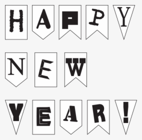 New Year Black And White - Happy New Year Black And White, HD Png Download, Free Download