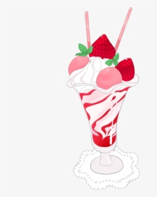 Sundae Parfait Ice Cream Milkshake Drawing - Anime Ice Cream Png, Transparent Png, Free Download