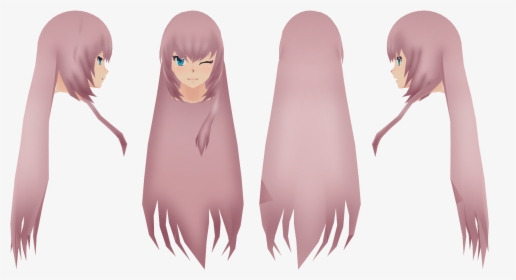 Anime Girl Long Hair Side View Png Download Anime Hair