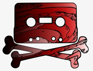Cassette Tape Crossed Bones Free Picture - Cassette And Crossbones, HD Png Download, Free Download