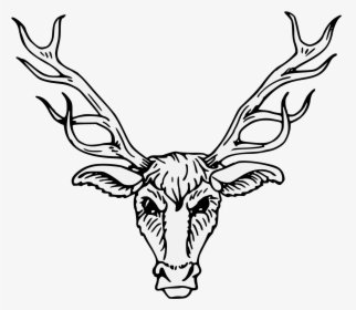 Red Deer Clip Art Heraldry Portable Network Graphics - Stag Head Heraldry, HD Png Download, Free Download